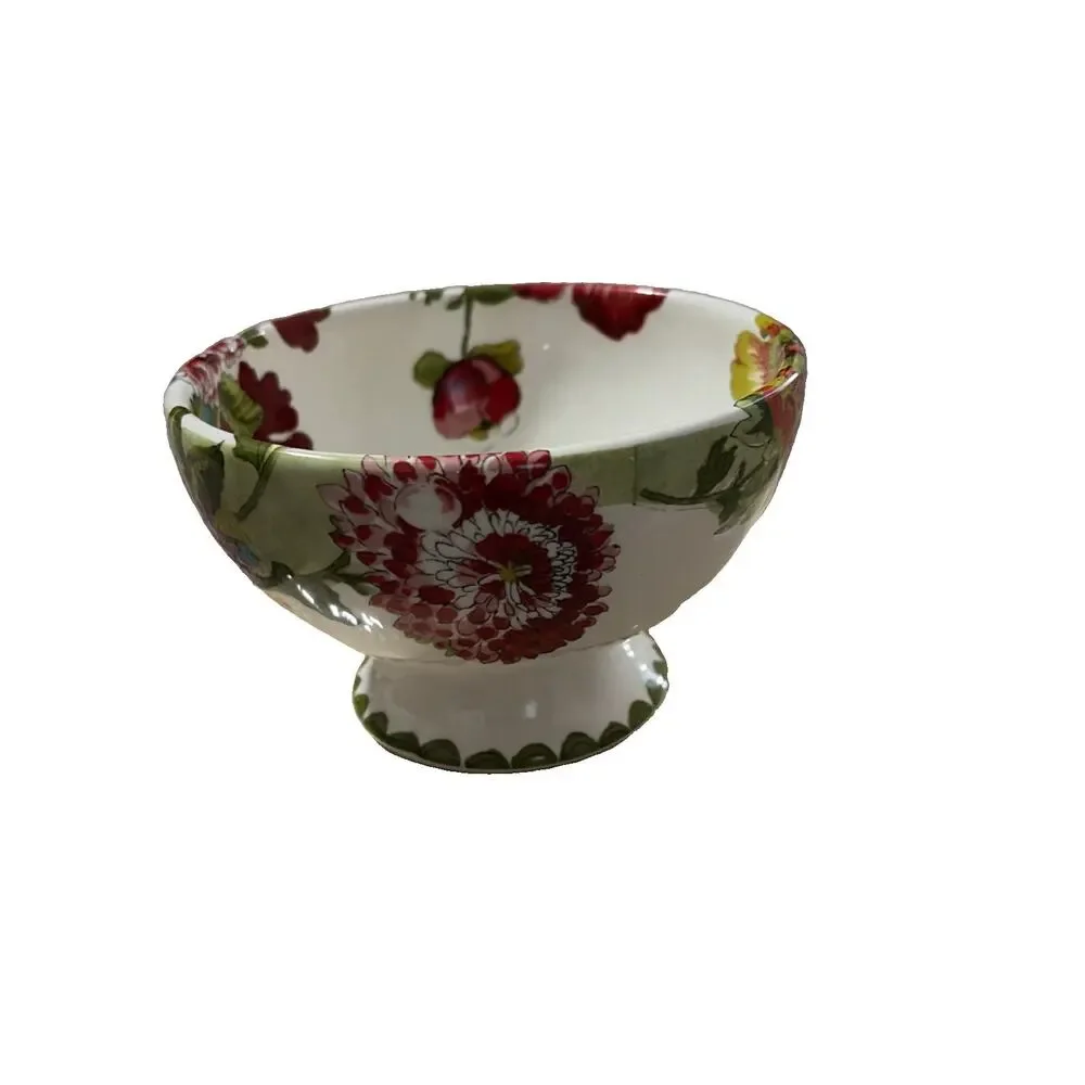 World Market Floral Pedestal Bowl Small